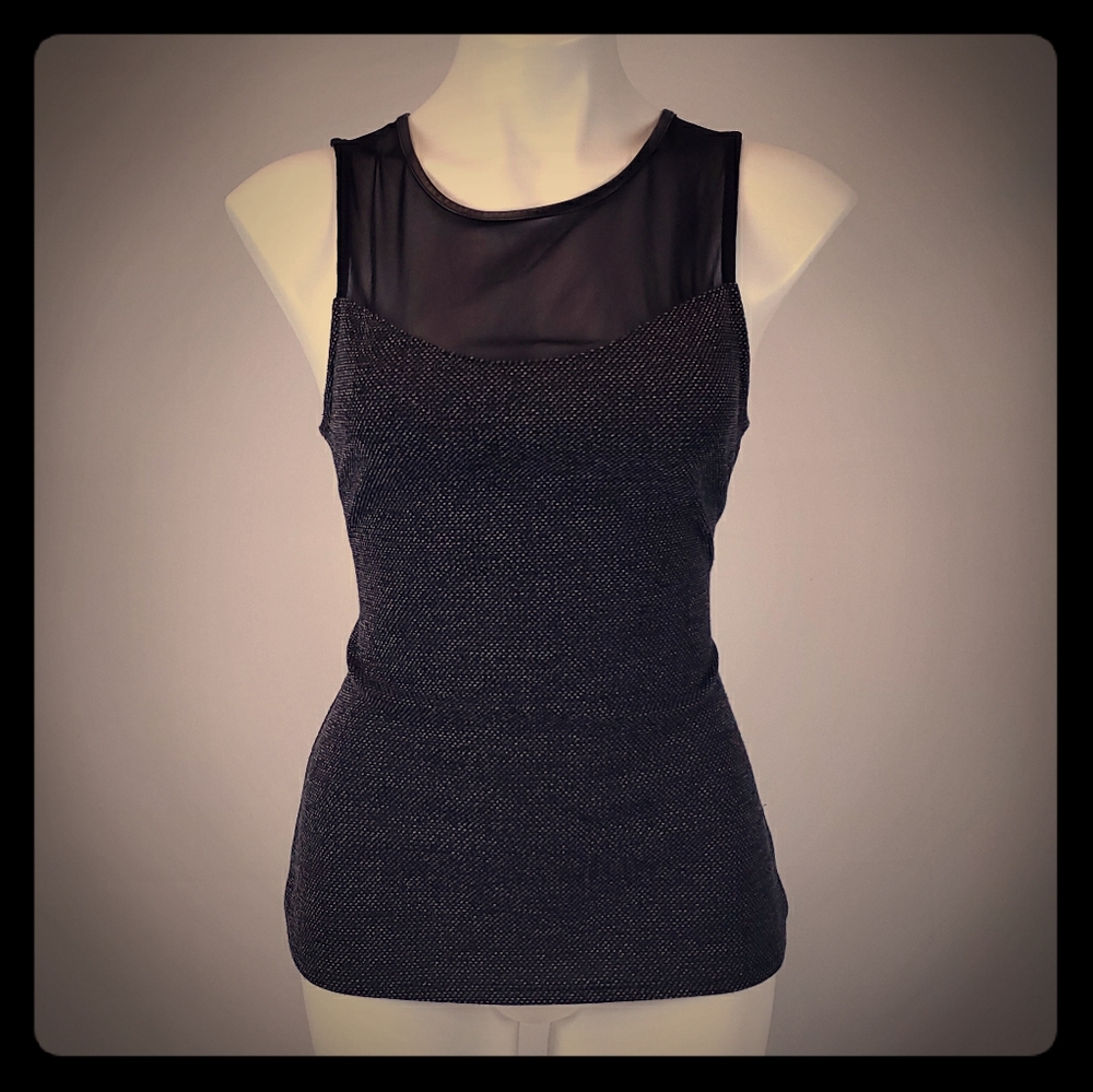 Black tweed tank top